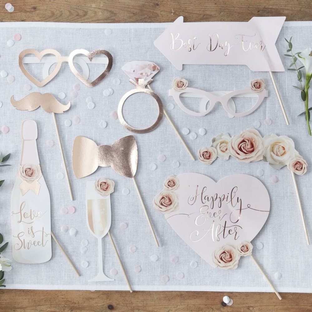 Photo Booth Props Roséguld - Botanical Wedding