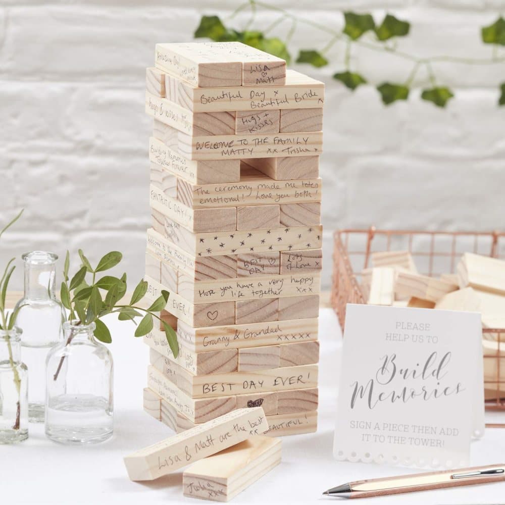 Gästbok Träblock - Botanical Wedding