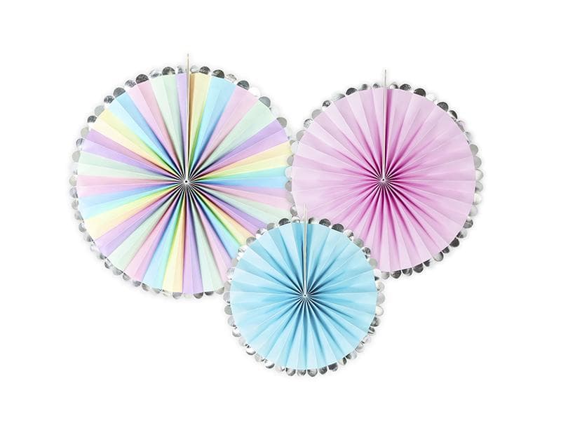 Iredescent Pin Wheels 3-Pack Unicorn Rosa Blå