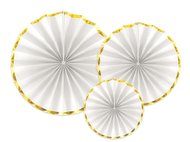 Pin Wheels - Vit/Guldkant - 3-pack