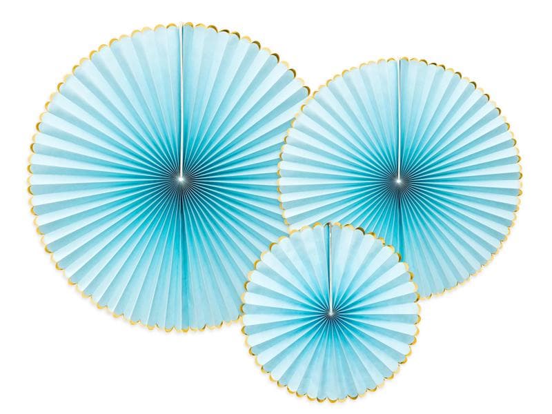 Blå med Guldkant Pin Wheels 3-Pack