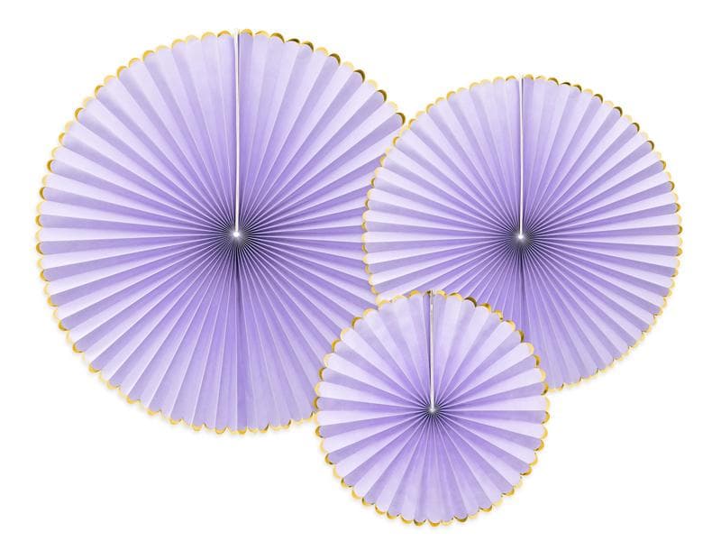 Lila Pin Wheels med Guldkant 3-Pack