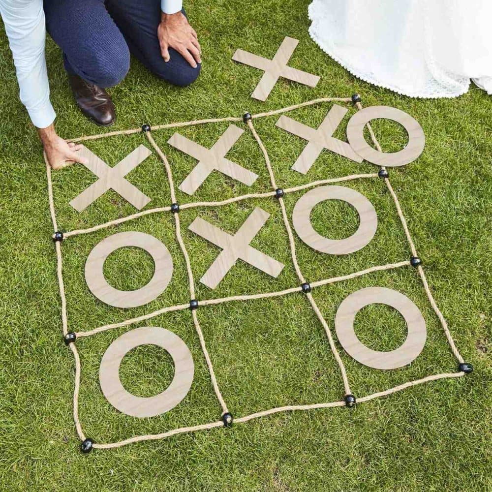 Stort 3 i Rad 'O & X' Spel Trädgårdsspel