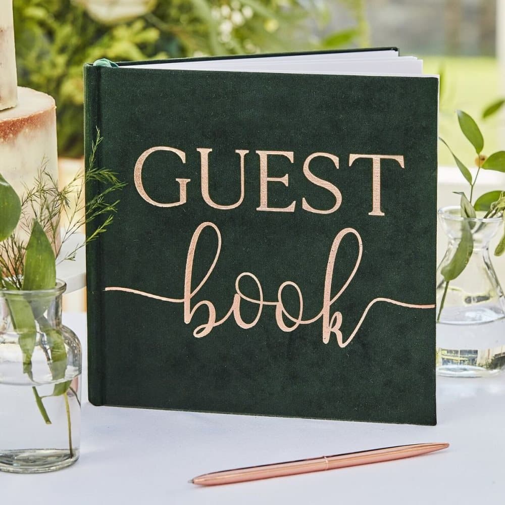 Gästbok Grön sammet - Botanical Wedding