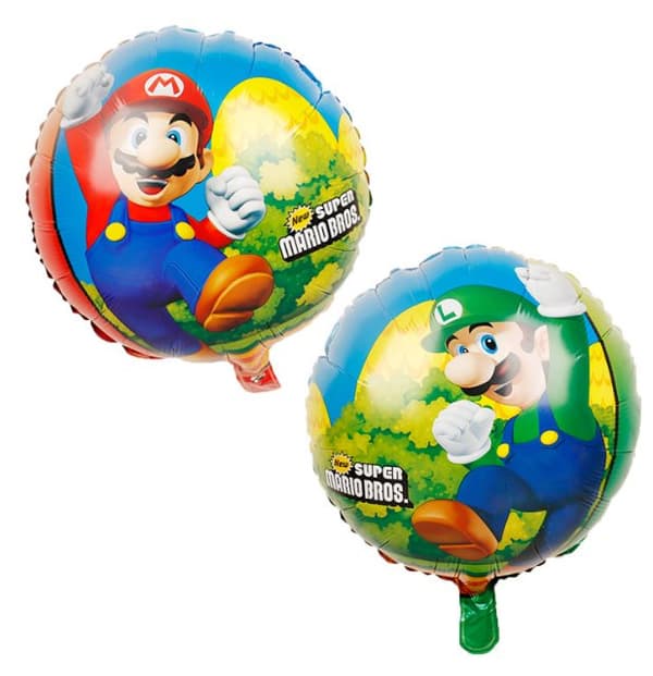 9 pakke Super Mario aluminiumsballon FOIL BALLON Børneselskab