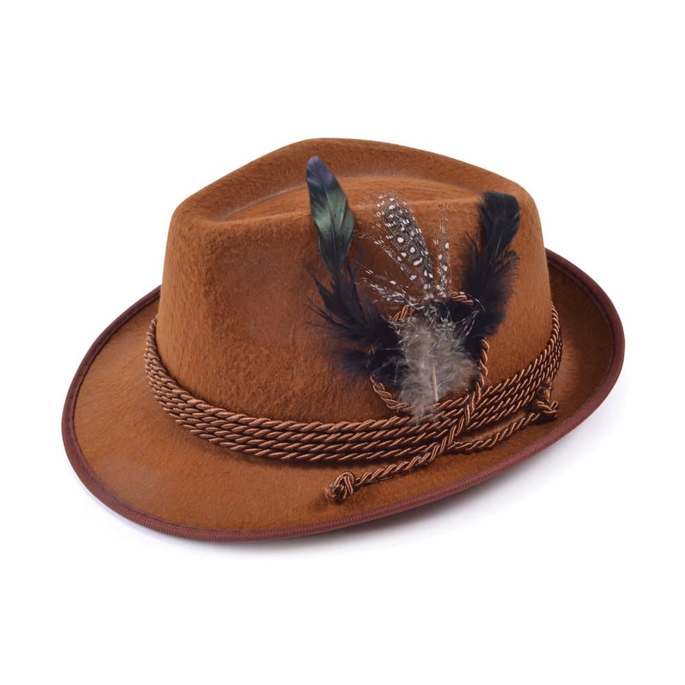 Bristol Novelty Unisex Felt Hat With Feathers