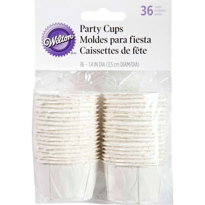 Wilton Party Cups White Small pk/36 <>