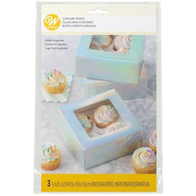 Wilton Cupcake Box Irridescent Valentine pk/3