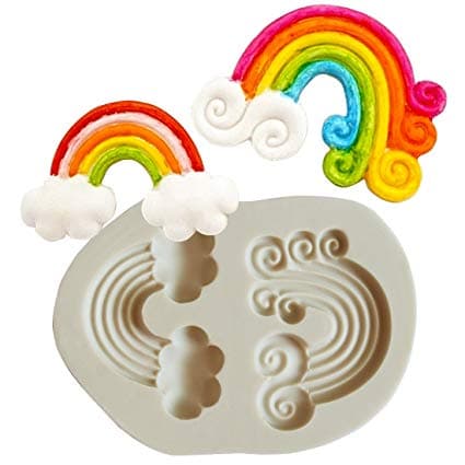 2 st Regnbågar Regnbåge Silikonform Pressform Sockerpasta Rainbow