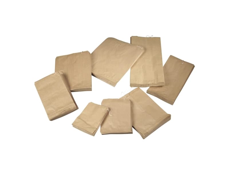 Papirpose m/sidefal 1,5kg brun 120/90x270mm 1000stk/pk m/snor - (1000 stk.)