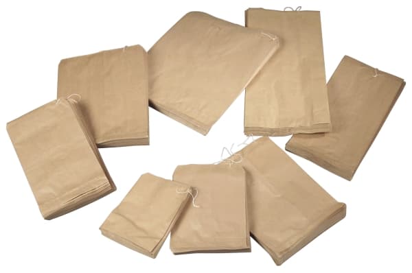 Papirpose m/snor 3kg 50g brun 300x375mm 500stk/pak - (500 stk.)