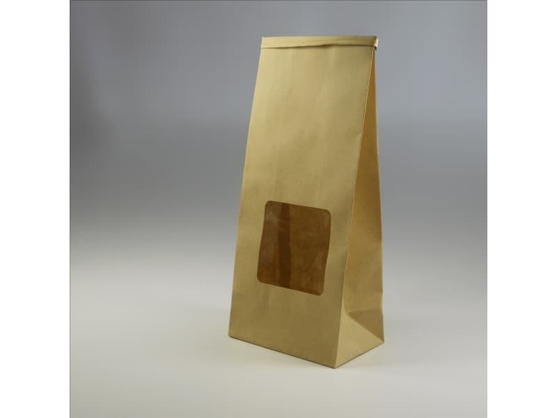 Klodsbundspose m/rude PE cliplukning luk brun mellem 400stk/pak - (400 stk.)