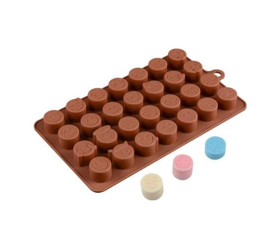 Emoji Smiley Pralinform Silikonform Chokladform Form Praliner Runda