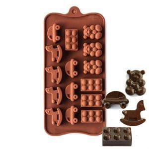 Baby Praliner SIlikonform Chokladform Pralinform Bil Klossar Nalle Gunghäst