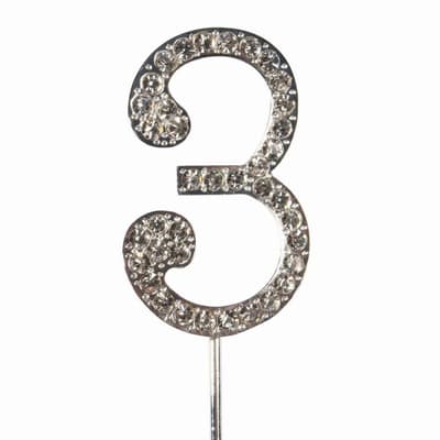 Cake Star Cake Topper Diamante Number 3