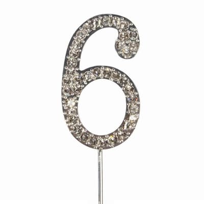 Cake Star Cake Topper Diamante Number 6