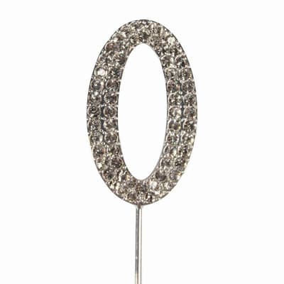 Cake Star Cake Topper Diamante Number 0