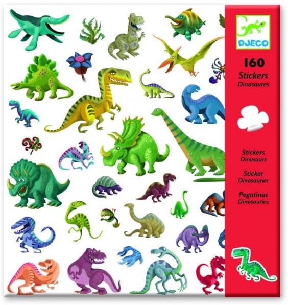 Stickers, Dinosaurs Klistermärken Dinosaurier 160st - Djeco