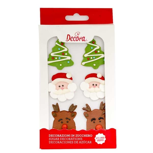 Jultomte Renar Jul Sockerdekorationer Julgran 6st - Decora