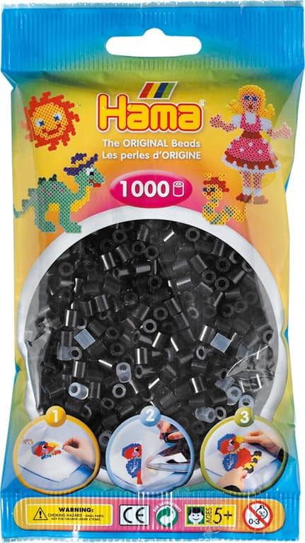 Beads to Plate Hama Midi Black 1000pcs 207-18