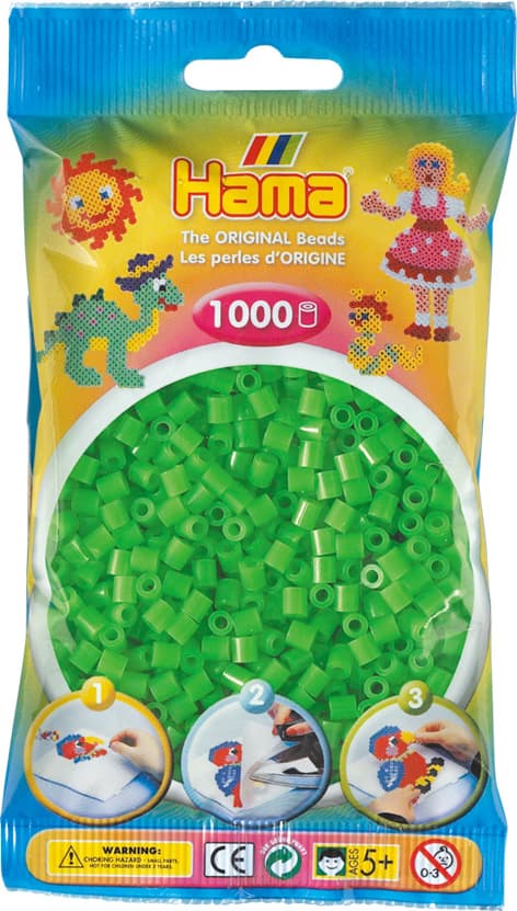 Hama Midi Fluorescent Green 1000pcs 207-42