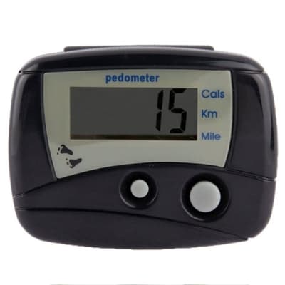 Stegräknare / Pedometer (Svart) - Räknar dina steg eller km