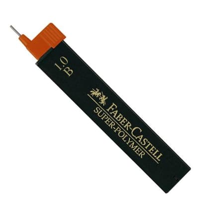 Blyertsstift Faber-Castell Super-Polymer 1mm (=0,9mm), 12 stift/tub, B