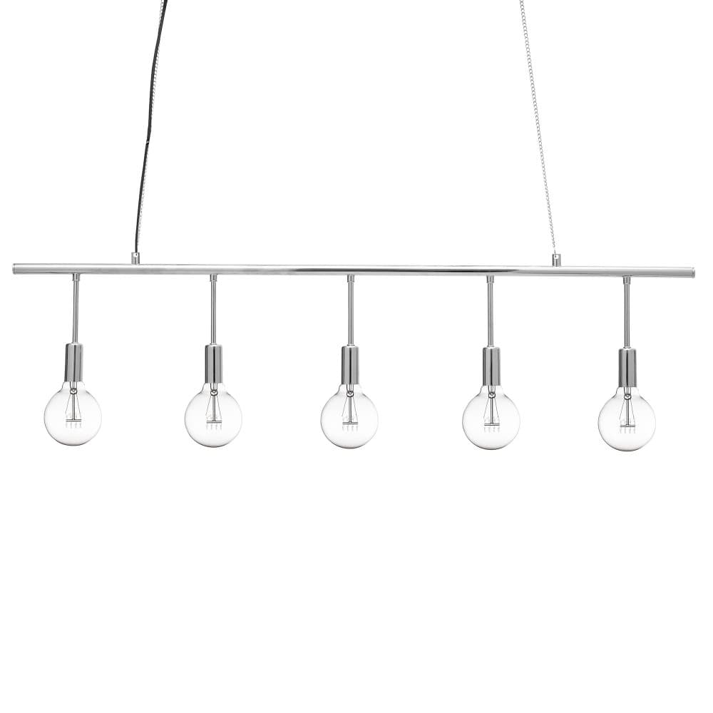 Taklampe, Metall, L110 x H19 cm, Sølv, Bloomingville