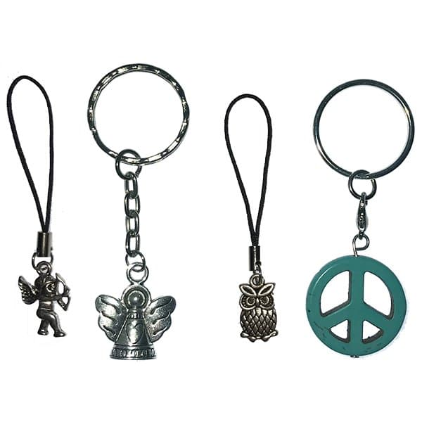 4 pack accessoarer nyckelring/mobilsmycke