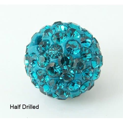 5 pave rhinestones halvborrade 8 mm