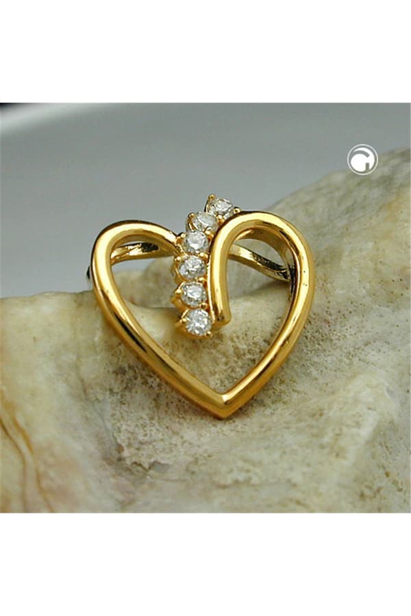 Pendant Heart With Zirconia 3 Micron Gold-Plated - GL30253