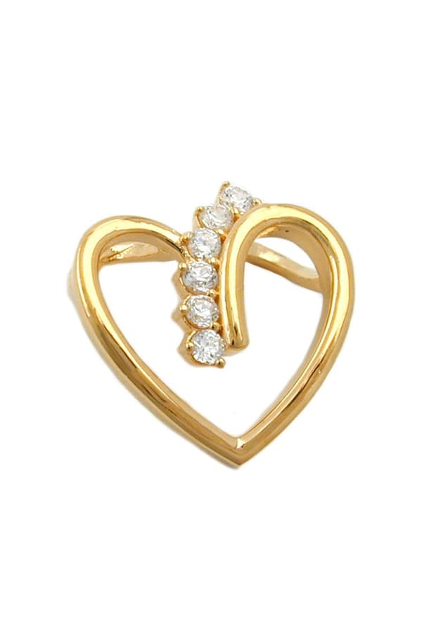 Pendant Heart With Zirconia 3 Micron Gold-Plated - GL30253