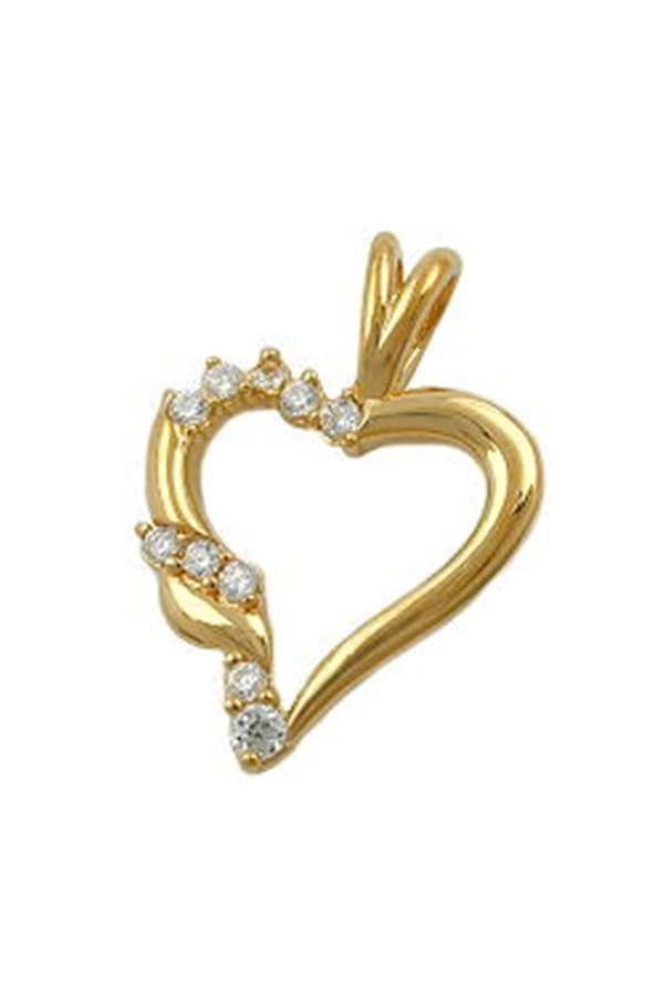 Pendant Heart With Zirconia 3 Micron Gold-Plated - GL30246