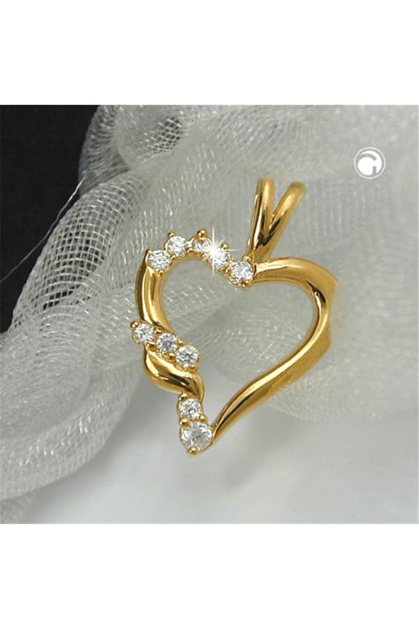 Pendant Heart With Zirconia 3 Micron Gold-Plated - GL30246