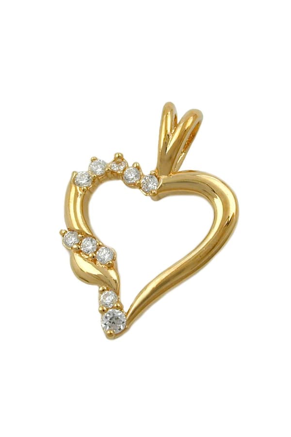 Pendant Heart With Zirconia 3 Micron Gold-Plated - GL30246