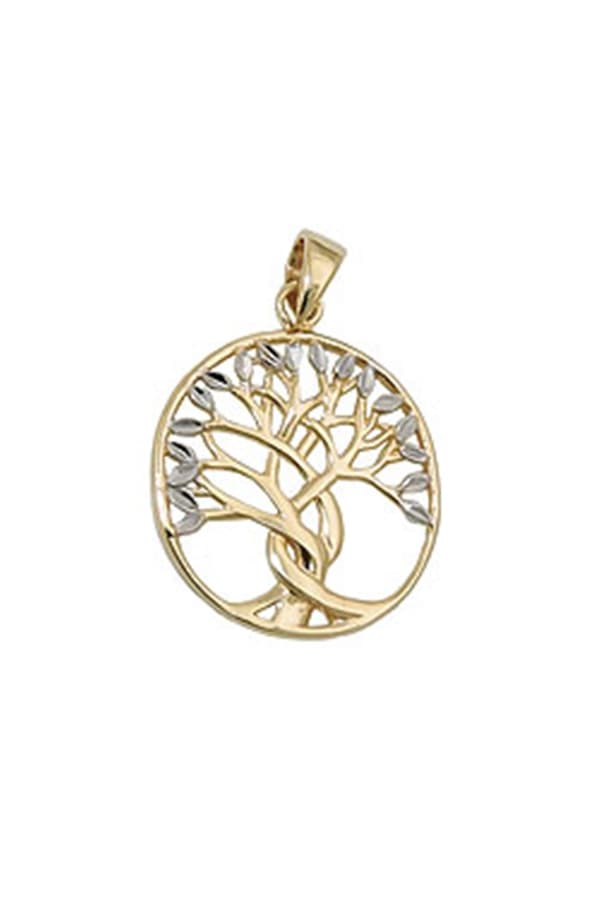 Pendant 17x16mm Tree Of Life Bicolor 9k Gold - GL431421