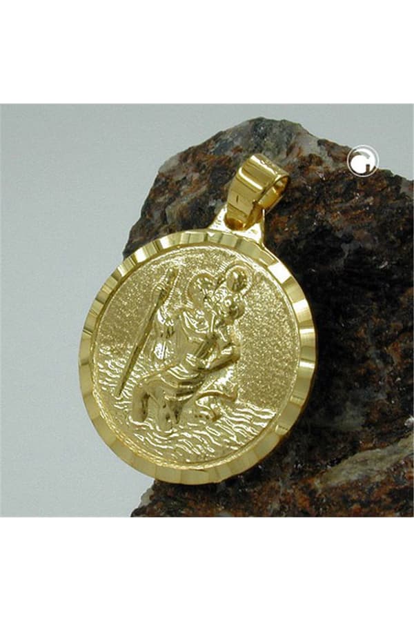 Pendant Christophorus 16mm 9kt Gold - GL430272