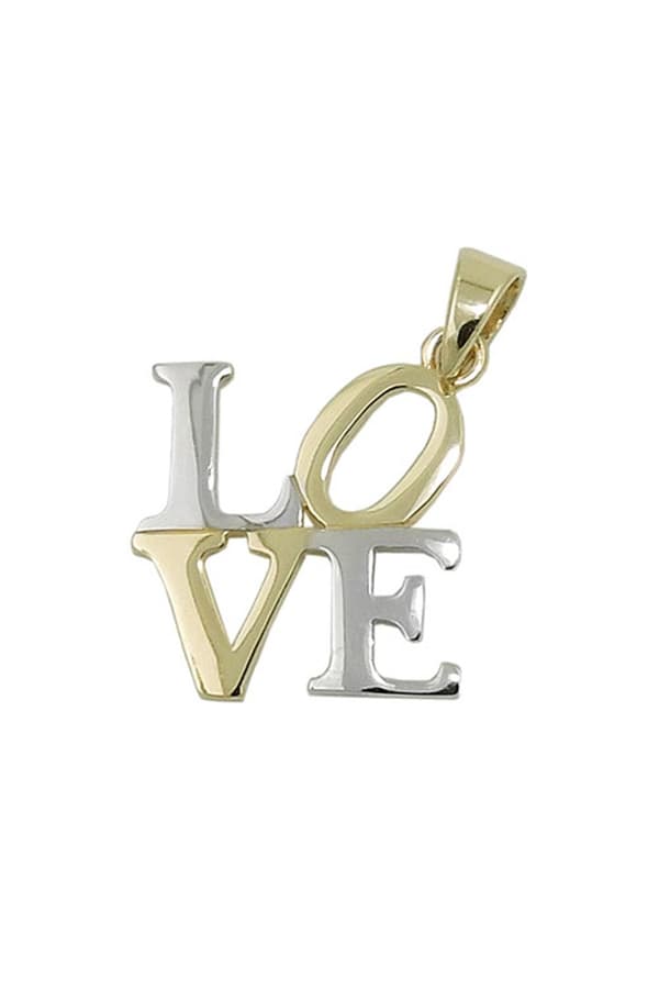 Pendant 14x14mm Love Bicolor 9k Gold - GL431425