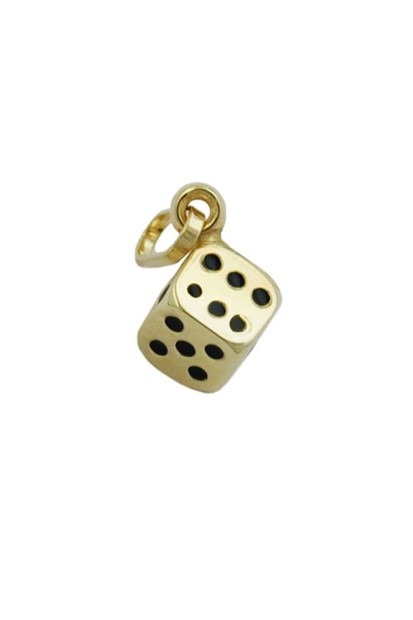 Pendant 5x5mm Dice Cube Shiny 9k Gold - GL430906