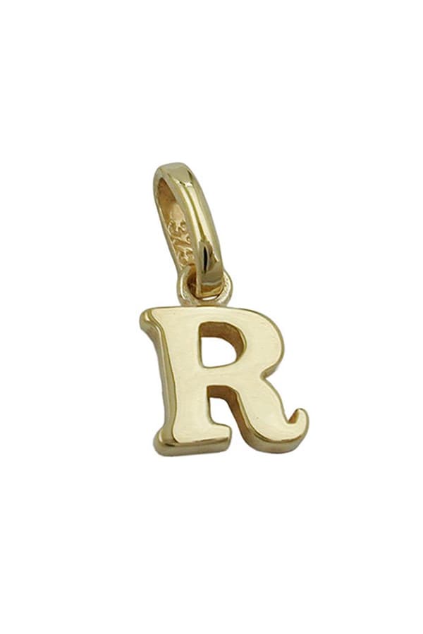 Pendant 8x6mm Initiale R Shiny 9k Gold - GL430867