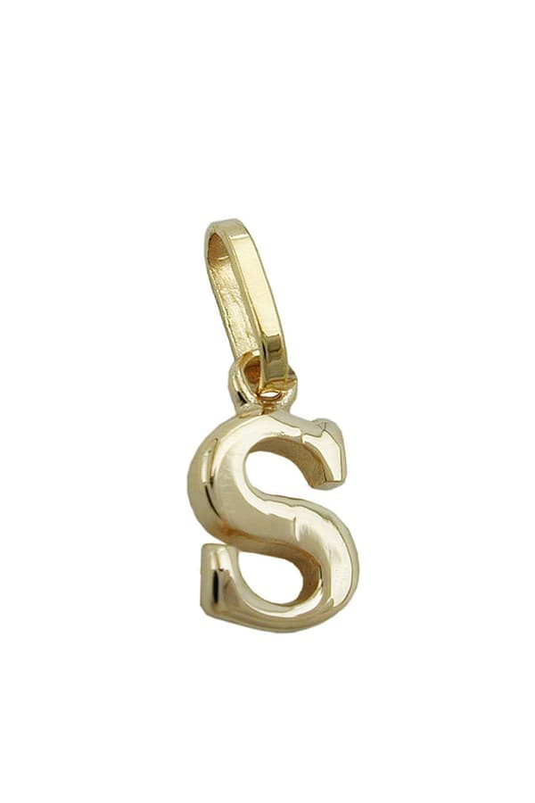 Pendant 8x5mm Initiale S Shiny 9k Gold - GL430868