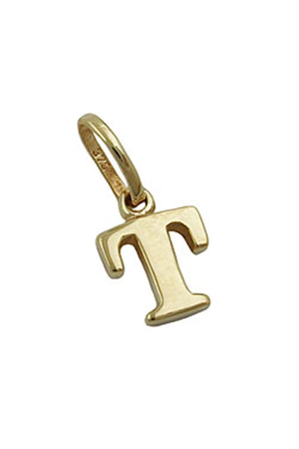 Pendant 8x6mm Initiale T Shiny 9k Gold - GL430869