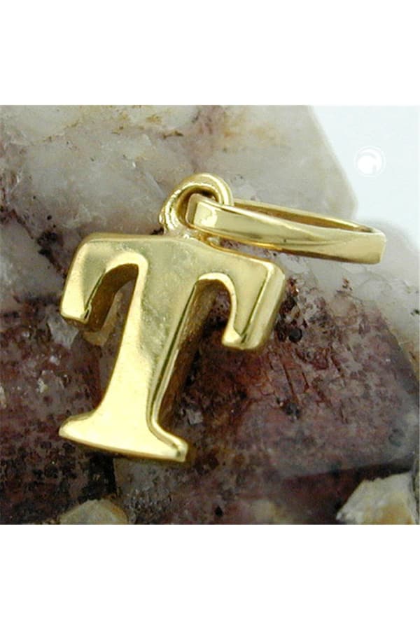 Pendant 8x6mm Initiale T Shiny 9k Gold - GL430869