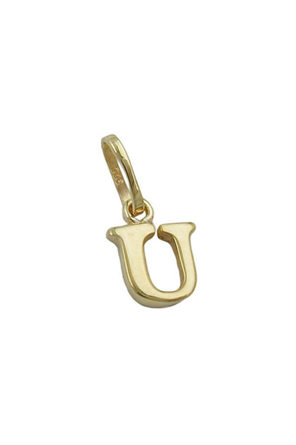 Pendant 8x6mm Initiale U Shiny 9k Gold - GL430870