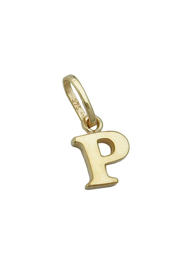 Pendant 8x6mm Initiale P Shiny 9k Gold - GL430865