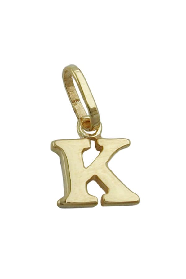 Pendant 8x7mm Initiale K Shiny 9k Gold - GL430860