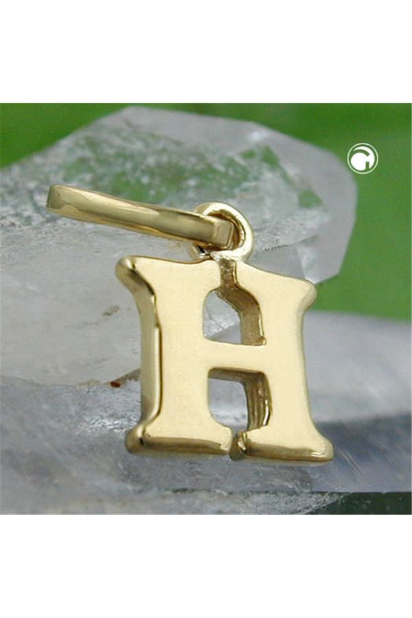 Pendant 8x7mm Initiale H Shiny 9k Gold - GL430857