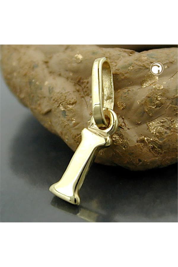 Pendant 8x3mm Initiale I Shiny 9k Gold - GL430858