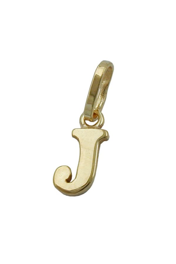 Pendant 8x4mm Initiale J Shiny 9k Gold - GL430859