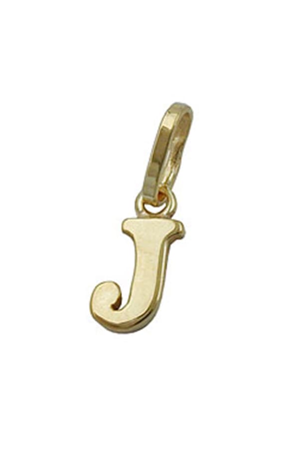 Pendant 8x4mm Initiale J Shiny 9k Gold - GL430859